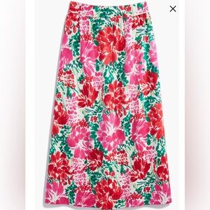 Vineyard Vines Faille midi skirt brush floral M cotton silk
